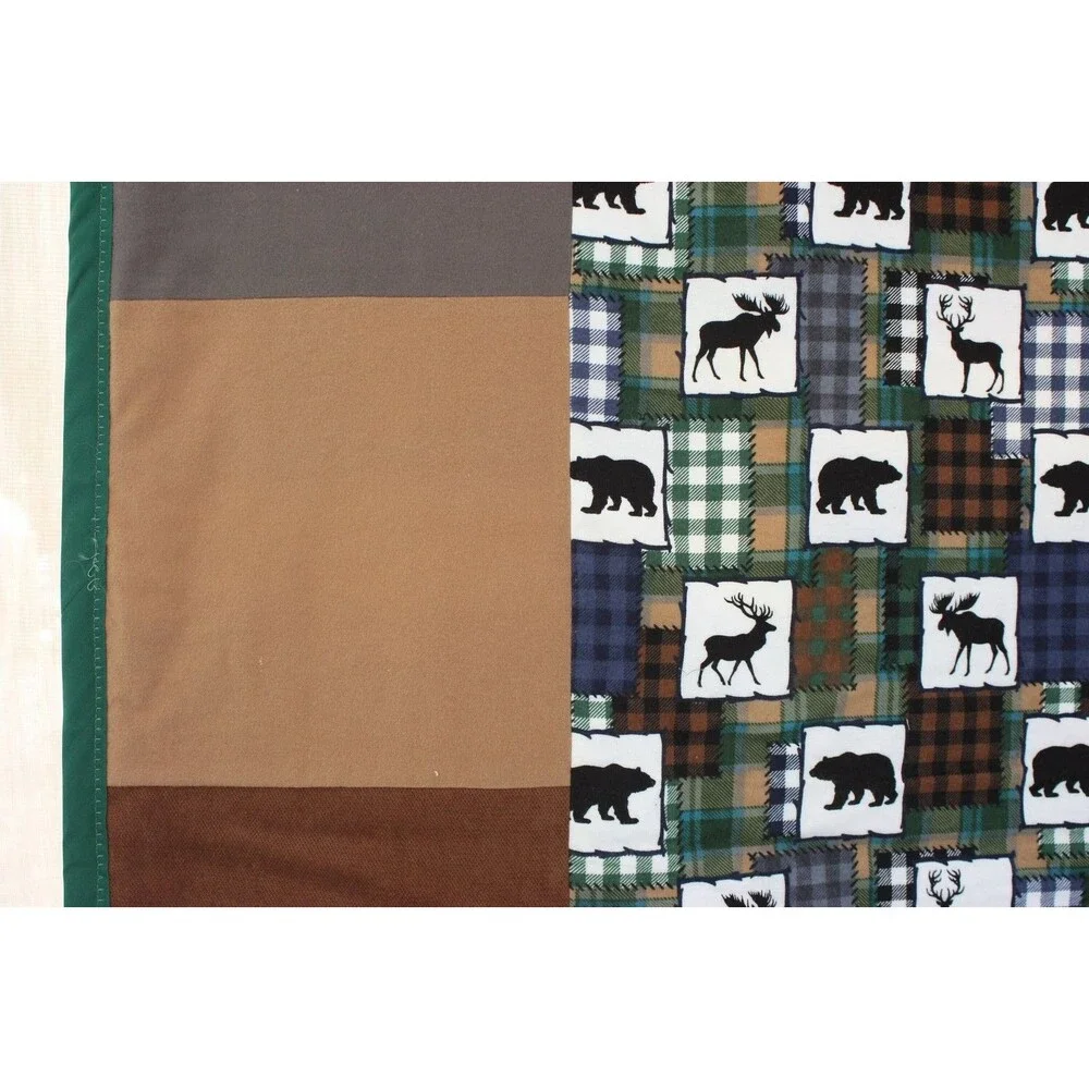 Woodland Animals Reversible Lightweight Quilt and Pillowcase Set 84 x 58 NEW